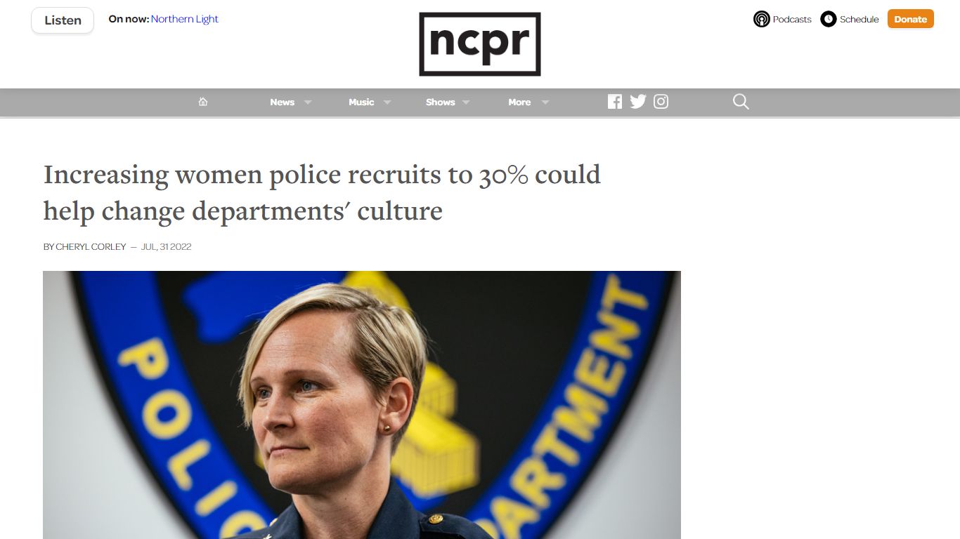 Increasing women police recruits to 30% could help change departments ...